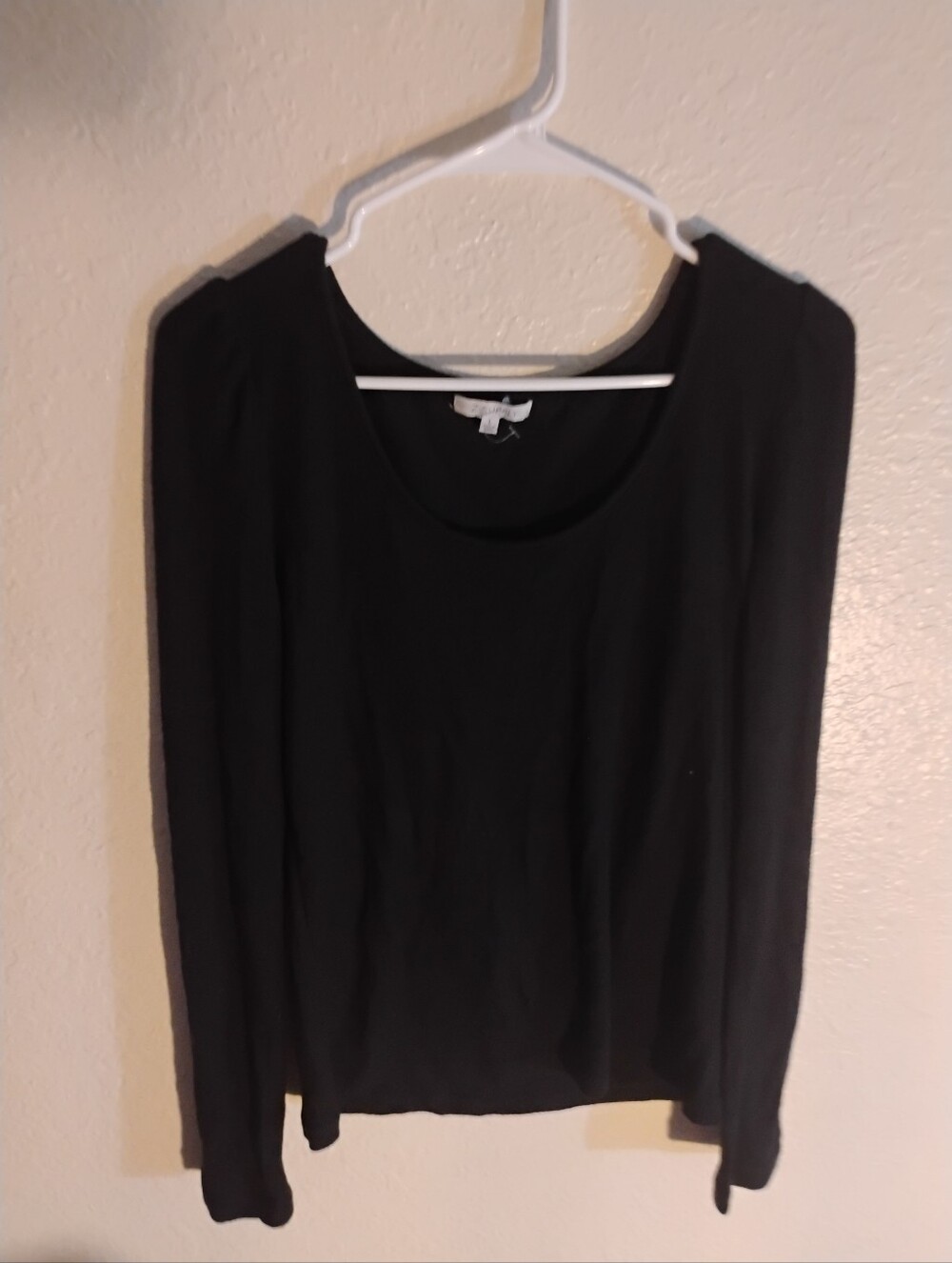 Z Supply Black Long Sleeve Scoop Neck Top
